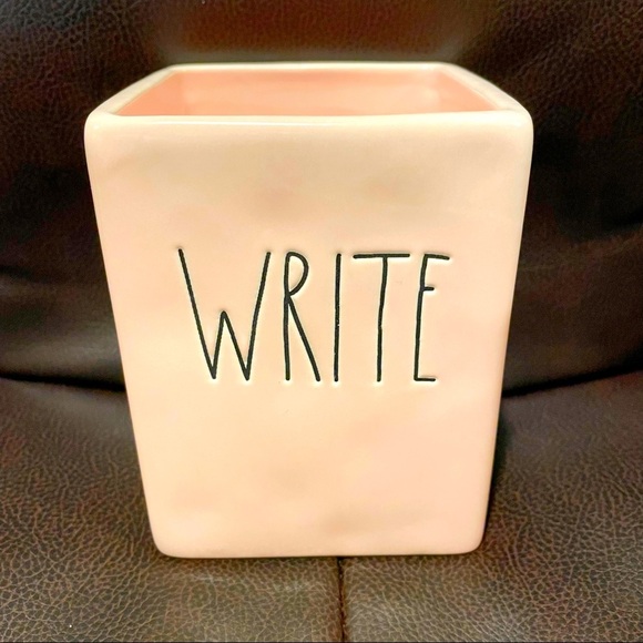 Rae Dunn THIS WEEK Pink Weekly Desk Pad & WRITE Ceramic Square Container NEW!! - Picture 3 of 5